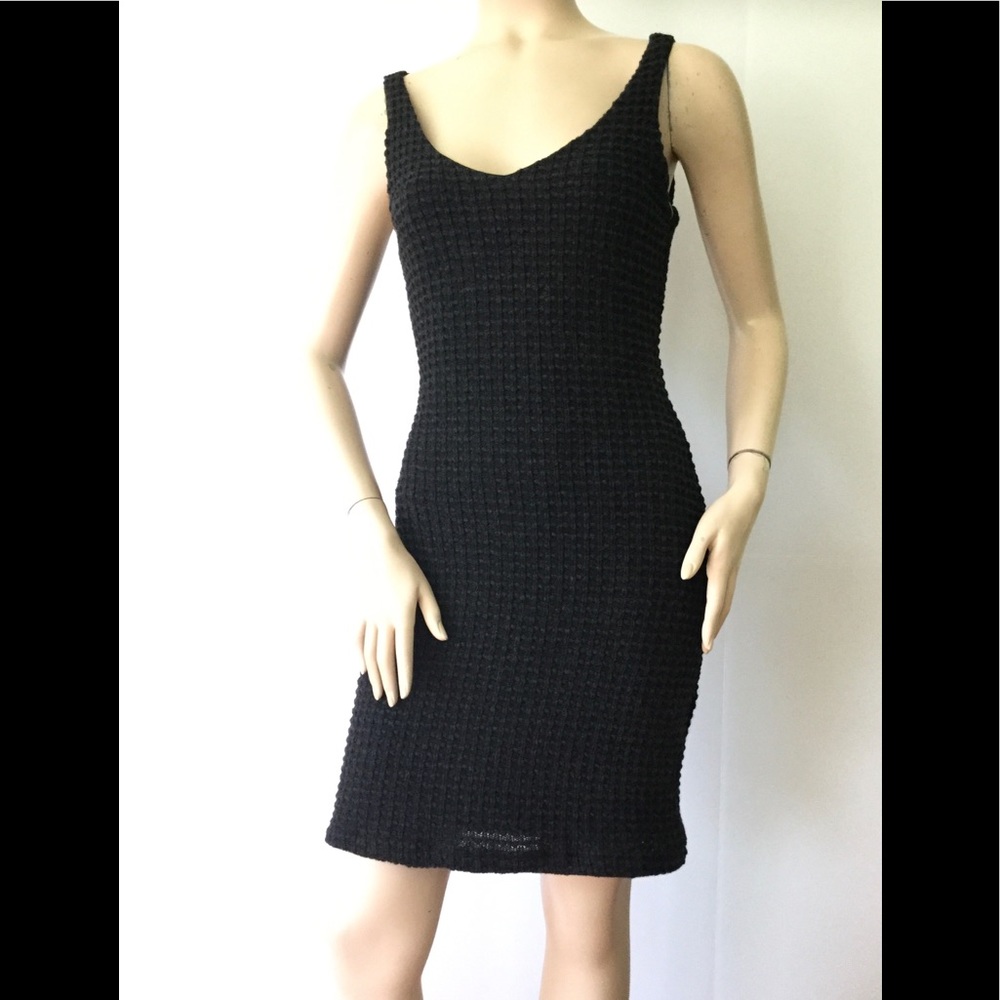 NEW AMY MATTO Dark Gray Waffle Sweater Knit Tank Style Dress (Size S)